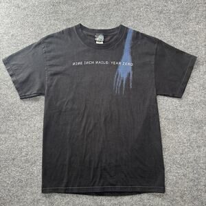 Vintage Y2K Nine Inch Nails YEAR ZERO Band Shirt Size M Giant Tag Rock Grunge